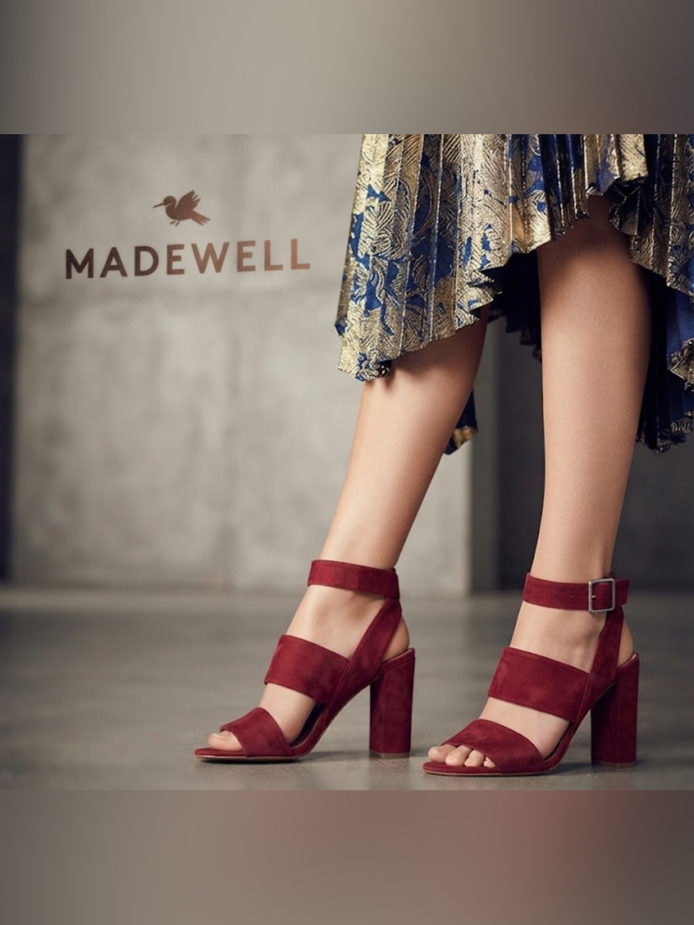 Authentic Madewell suede leather designer heels sandals size 6.5
